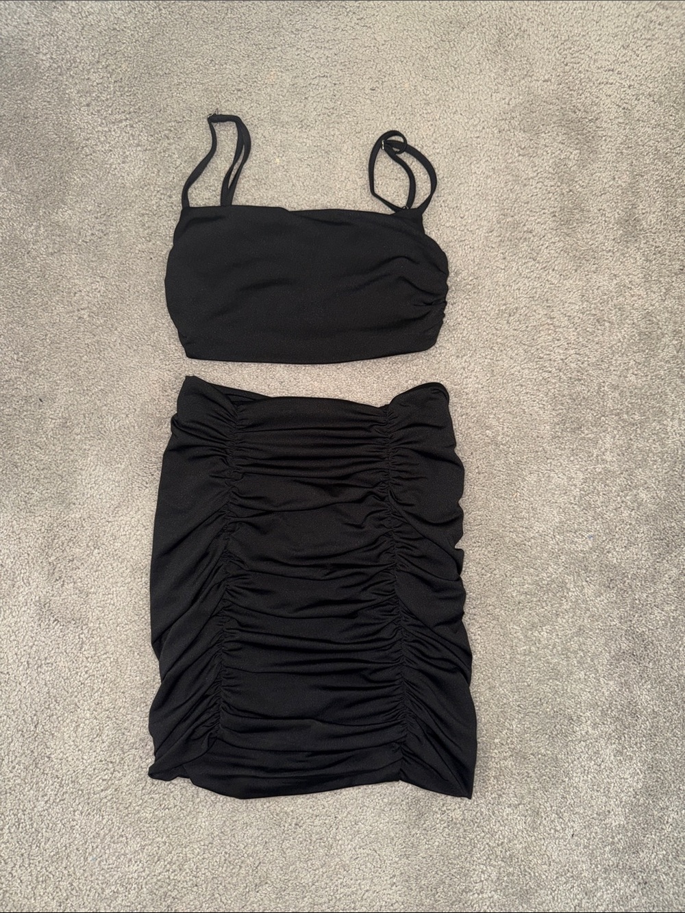 SHEIN Black Ruched Mini Skirt